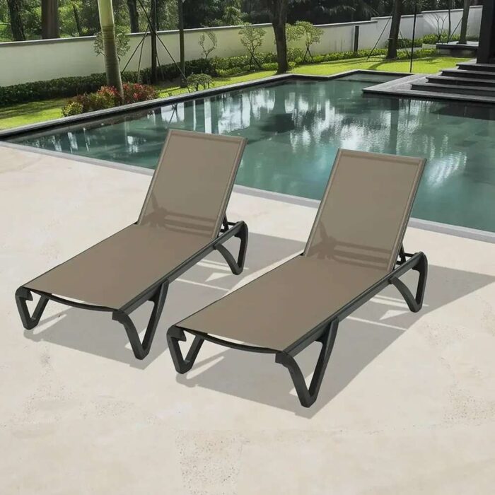 Patio Pool Lounge Chair Set (2 Chairs)