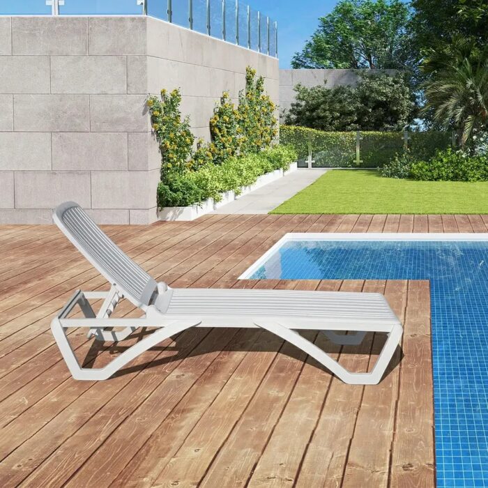 White Plastic Patio Chaise Lounge Sets