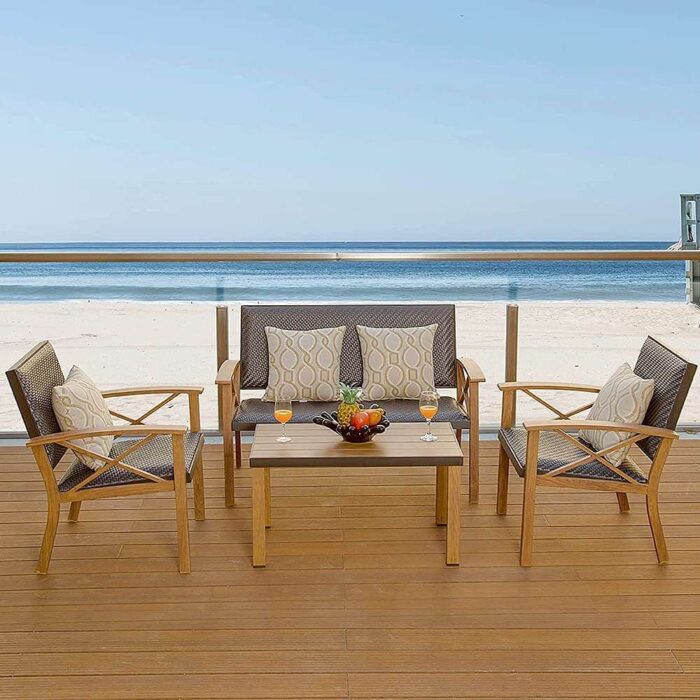 4 Pieces Outdoor Bistro Set