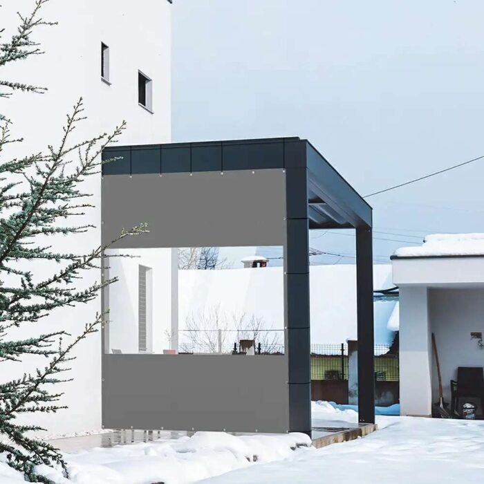 Outdoor Curtains with Clear PVC Panels