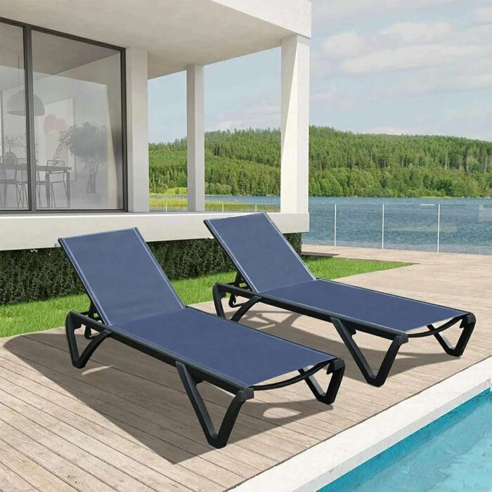 Patio Pool Lounge Chair Set (2 Chairs)