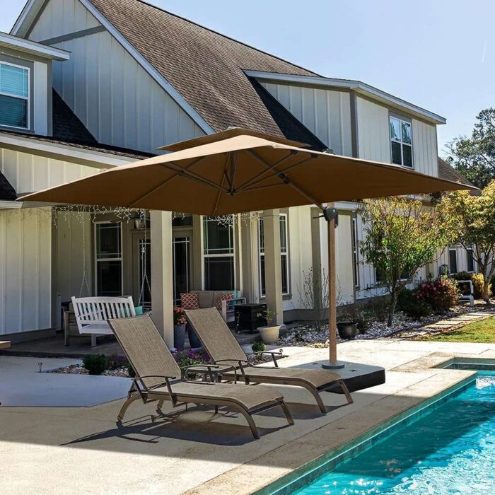 Cantilever Umbrella Wood Grain- Rectangular