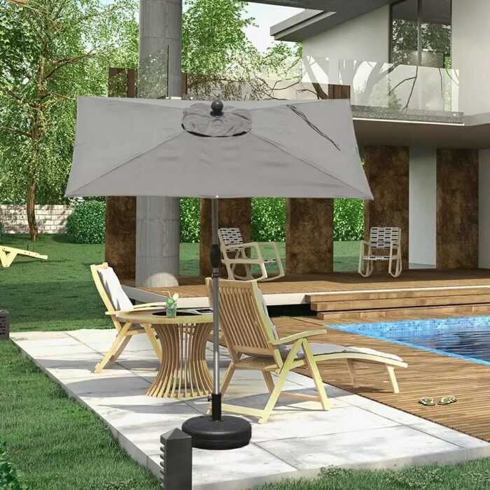 Patio Umbrella - Aluminum Rectangular Market Umbrella